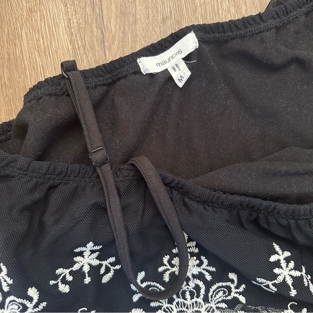 Maurices Black and White Lace Off-Shoulder Blouse - Picture 4 of 6